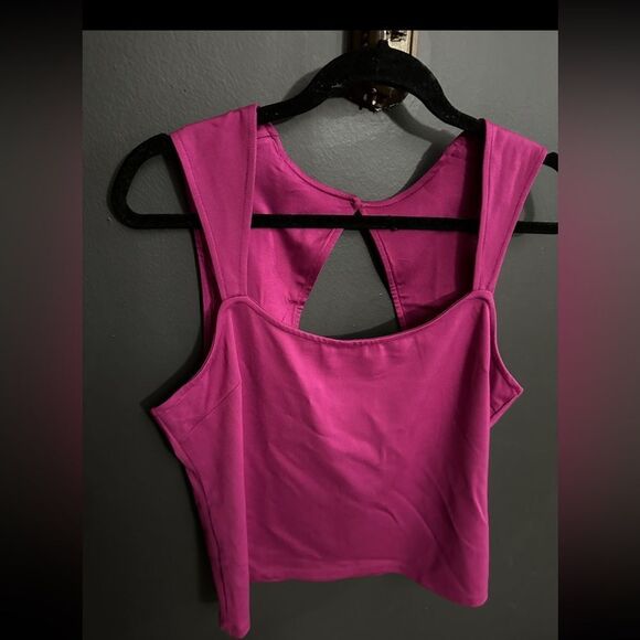 Maeve by Anthropologie Square Neck Cap Sleeve Top Size Large Magenta Pink NWT - Picture 1 of 8